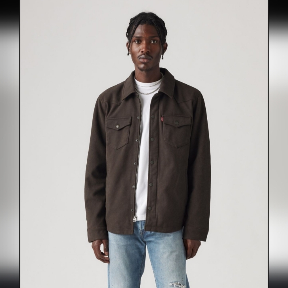 NWT Levi's Faux Suede Western Shacket men's size small